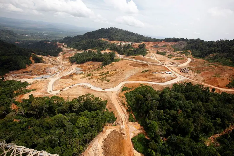 Kawasan pertambangan emas di sekitar Batang Toru, Tapanuli Selatan, pada 2013.